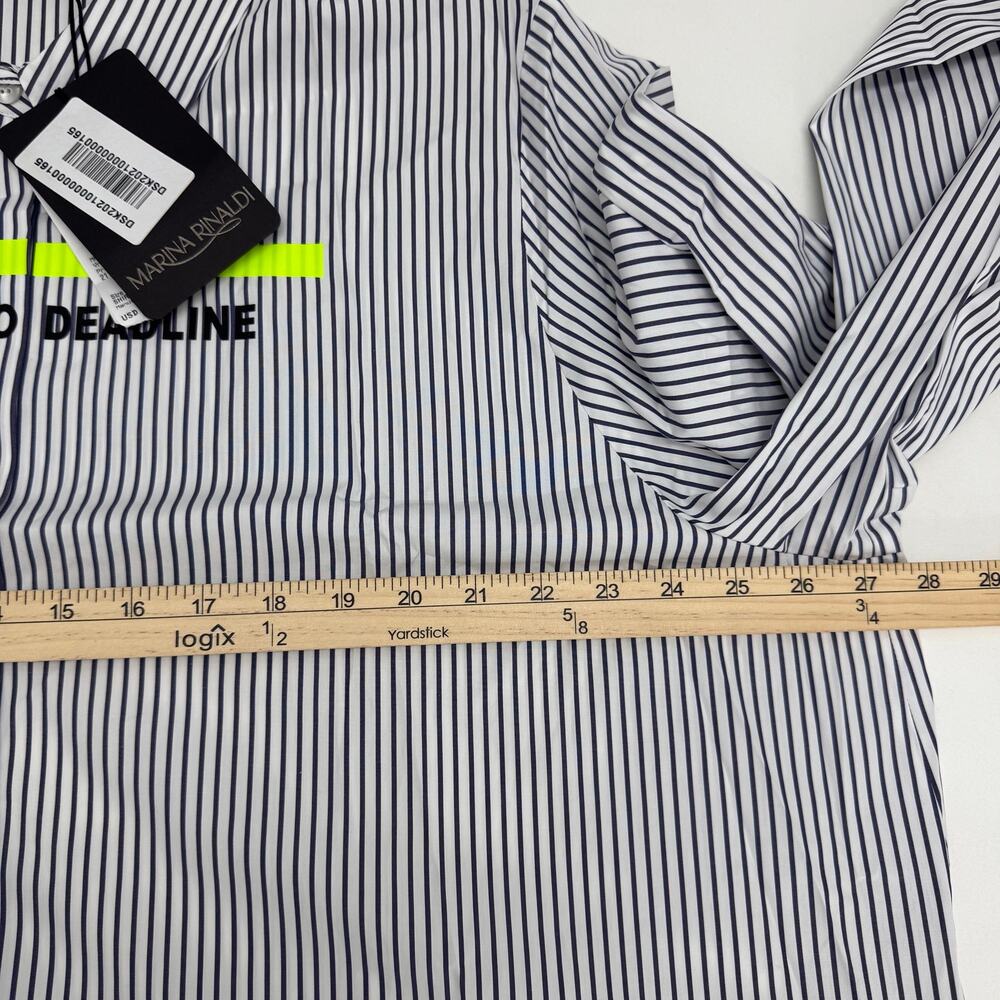NWT Marina Rinaldi Cotton Poplin Button Up Shirt " KARMA HAS NO DEADLINE " US 20 - Picture 5 of 9
